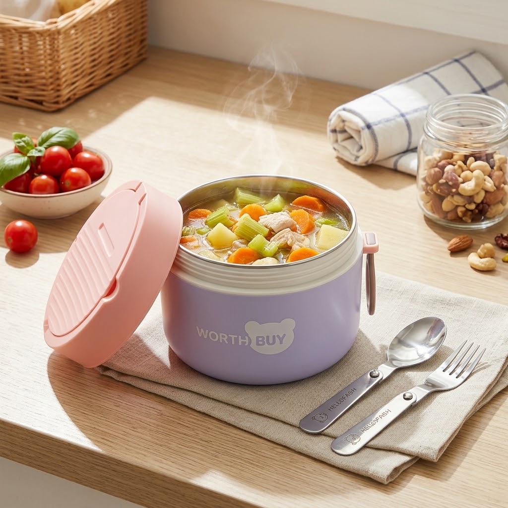Baby Food Warmer - 304 Paslanmaz Çelik Termal Öğle Yemeği